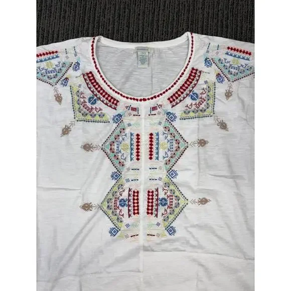 NWT New Sundance Catalog Embroidered Tonal Modern Tribe Blouse XL - Picture 2 of 6